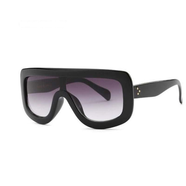 Retro Black Ladies Sunglasses with Sexy Designer Flat Top Rivet Frame  -  GeraldBlack.com