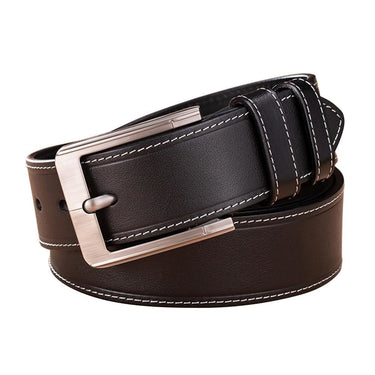 Retro Casual Male 3.8cm Width Genuine Leather Pin Buckle Belt for Jeans  -  GeraldBlack.com