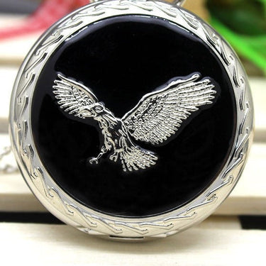 Retro Creative Unisex Silver Eagle Wing Necklace Pendant Pocket FOB Watch  -  GeraldBlack.com