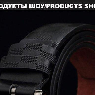 Fashion Retro Casual Styles Plaid Genuine Leather Belts Rotary Alloy Pin Buckle Metal Belt for Men - SolaceConnect.com