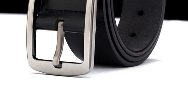 Genuine Leather Belts Male Pin Alloy Wide Pin Buckle Metal Retro Belt for Men Adjustable Accessories - SolaceConnect.com
