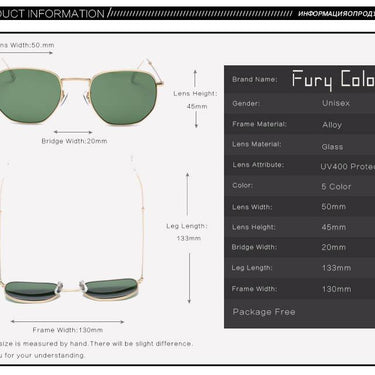 Retro Fashion Men's Metal Gradient UV400 Hexagonal Sunglasses - SolaceConnect.com