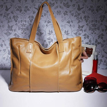 Retro Large Capacity Shoulder Bag Women's Genuine Leather Tote Purse - SolaceConnect.com