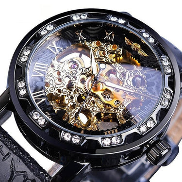 Retro Luminous Diamond Display Mechanical Skeleton Wrist Watch for Men  -  GeraldBlack.com