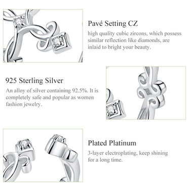 Retro Pattern Cross Adjustable Finger Ring for Women 925 Sterling Silver Vintage Flower Rings Silver Bijoux BSR041  -  GeraldBlack.com