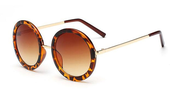 Retro Round Women's Sunglasses with Designer Vintage Frame & Coating Lens - SolaceConnect.com