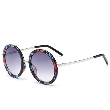 Retro Round Women's Sunglasses with Designer Vintage Frame & Coating Lens  -  GeraldBlack.com