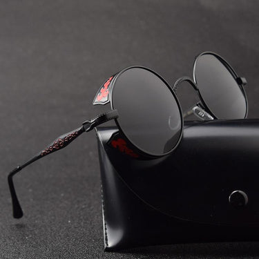 Retro Steampunk Round Men's Metal UV400 Polarized Anti-reflective Sunglasses - SolaceConnect.com