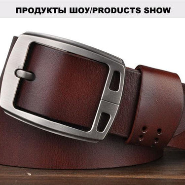 Cow Skin Leather Male Belts Alloy Pin Buckle Metal Belt for Men Retro Styles Accessories NCK166 - SolaceConnect.com