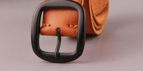 Men's Head Layer Cow Leather Belt Retro Leisure Styles Pin Buckle Metal Jean Belts Accessories Men - SolaceConnect.com