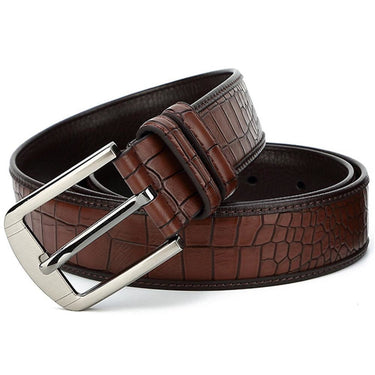Retro Styles Men's Crocodile Pattern Leather Metal Pin Buckle Belt for Jeans  -  GeraldBlack.com
