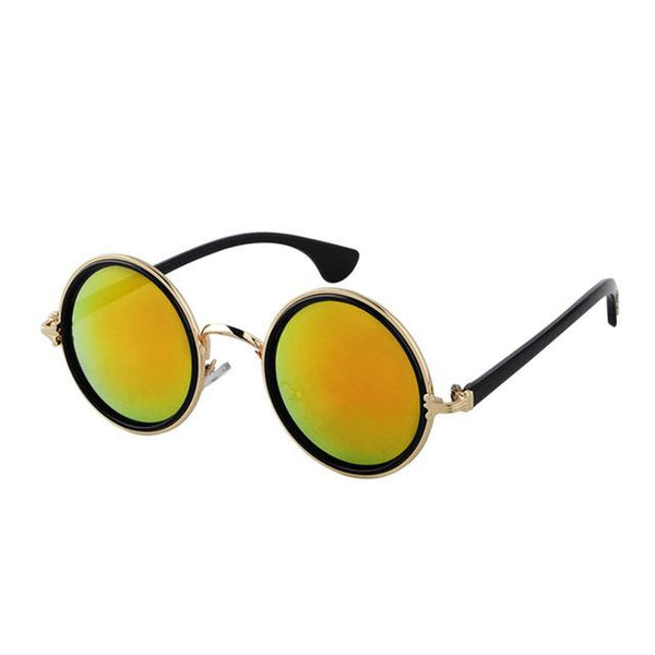 Retro Vintage Design Pink Clear Lens Round Sunglasses for Women - SolaceConnect.com