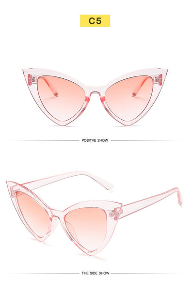 Retro Vintage Style Sexy Triangle Cat Eye Sunglasses for Women - SolaceConnect.com