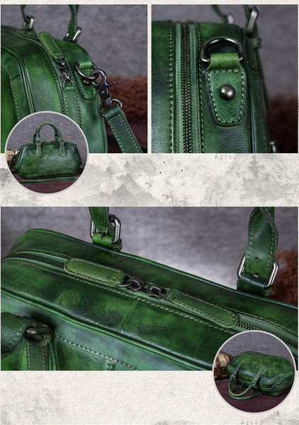 Retro Women First Layer Cowhide Handmade Genuine Leather Shoulder Handbag  -  GeraldBlack.com