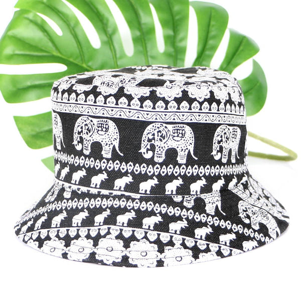 Reversible Elephant Vintage Bucket Hat Women Men Fashion Summer Sun Cap Bob Panama Fishing Hat Hip  -  GeraldBlack.com