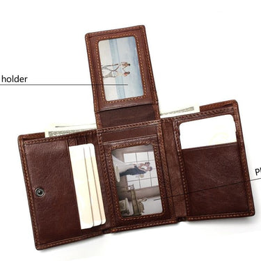 RFID Antitheft Scanning Leather Slim Mini Wallet Case for Men  -  GeraldBlack.com