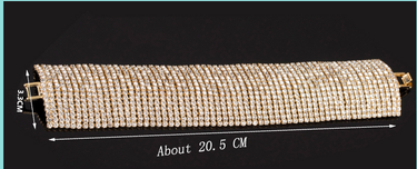 Rhinestone Classic Crystal Pave Link Prong Setting Charm Bracelet for Women  -  GeraldBlack.com