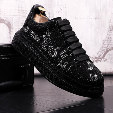 Rhinestone Designer Men's Punk Sneakers Hip Hop Male Casual Platform Shoes Flats Zapatillas Hombre  -  GeraldBlack.com