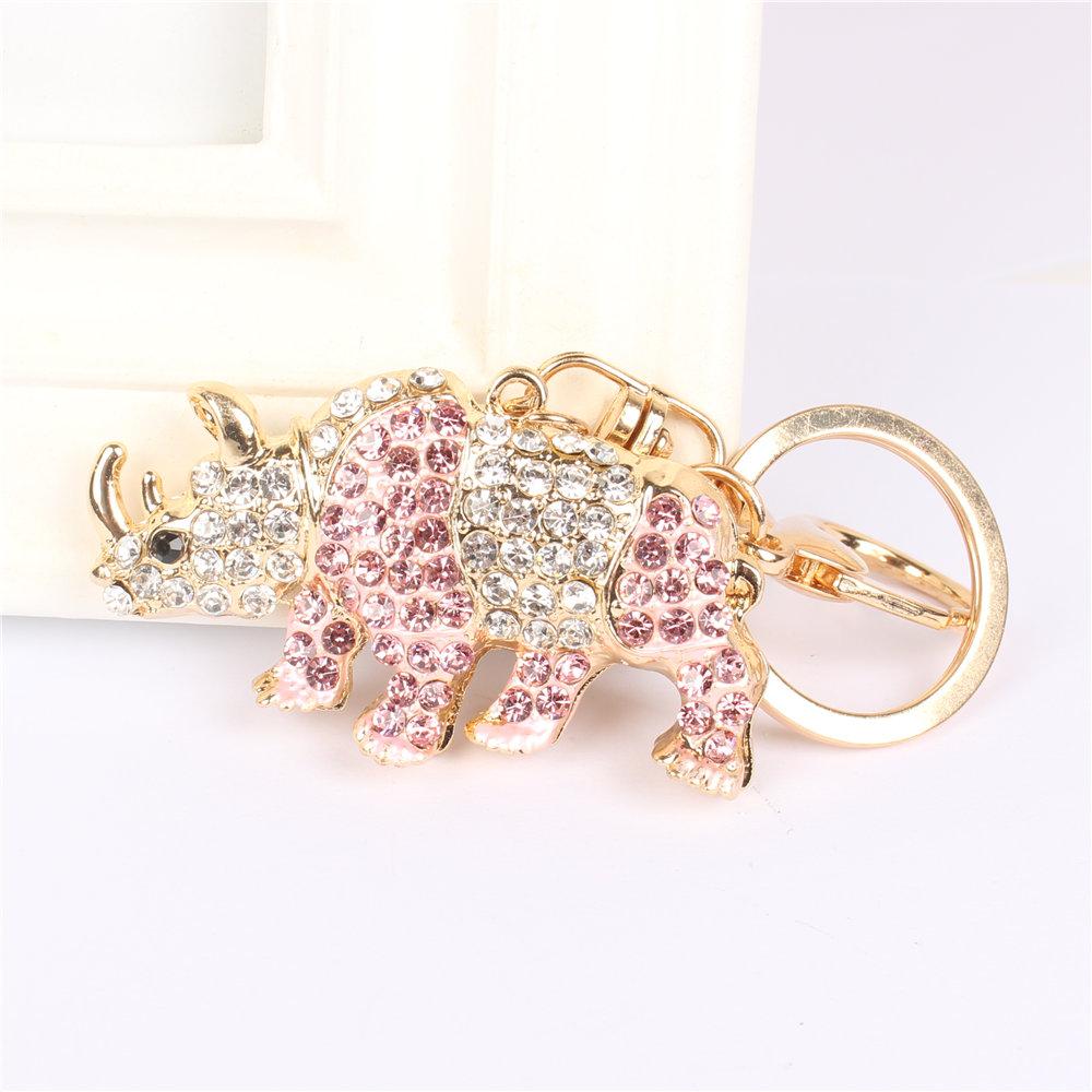 Rhino Rhinestone Crystal Charm Purse Pendant & Gift Key Chain  -  GeraldBlack.com