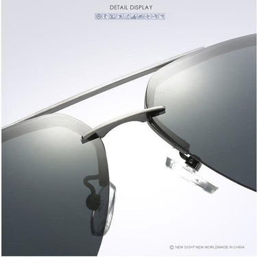Rimless Aluminum Leg Mirror Lens Anti-glare Polarized Sunglasses for Men - SolaceConnect.com