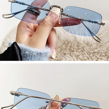 Rimless Rectangle Men Women Fashion Vintage Shades Eyewear Design Ocean Lenses Sun Glasses  -  GeraldBlack.com