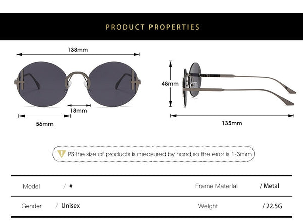 Unisex Outdoor Gothic Fashion Rimless Anti-Glare Beachwear Sunglasses