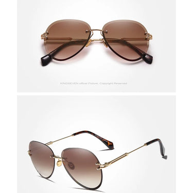 Rimless Vintage Design Sunglasses for Women with Gradient Lens - SolaceConnect.com