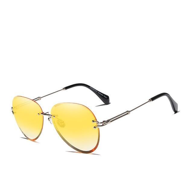 Rimless Vintage Design Sunglasses for Women with Gradient Lens  -  GeraldBlack.com