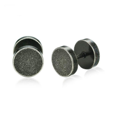 Rock Punk Retro Gothic Men's Silver Color Stainless Steel Stud Earrings - SolaceConnect.com