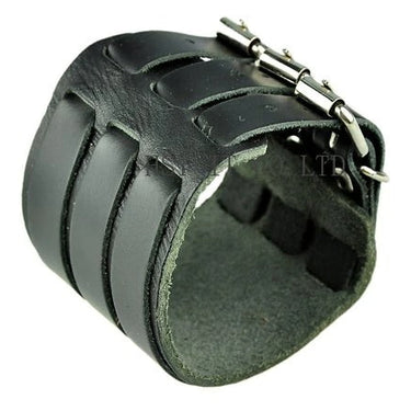 Rock Summer Style Wide Genuine Leather Unisex Bracelets Wristband  -  GeraldBlack.com