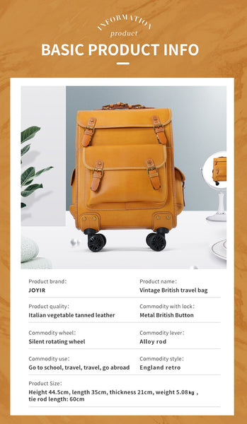 Rolling Luggage Genuine Leather Boarding Box High Quality Travel Spinner Suitcase Bags Business  -  GeraldBlack.com