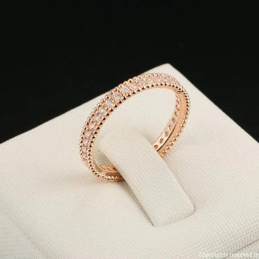 Rose Gold Color AAA+ Cubic Zirconia Wedding &amp; Engagement Ring for Women - SolaceConnect.com