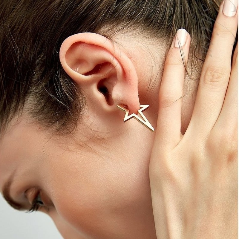 Rose Gold Color Stainless Steel Punk Stud Earrings for Women  -  GeraldBlack.com