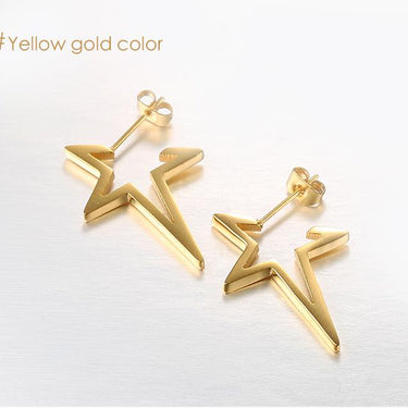 Rose Gold Color Stainless Steel Punk Stud Earrings for Women - SolaceConnect.com