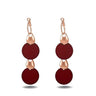 Rose Gold Fashion Jewelry Blue & Red Long Dangle Earrings for Woman - SolaceConnect.com