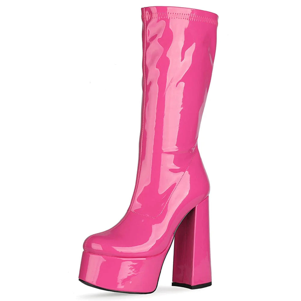 RosyRed 1 Big Size 43 Women Colorful Platform Boots Sexy Designer High Heel Gothic Shoes  -  GeraldBlack.com