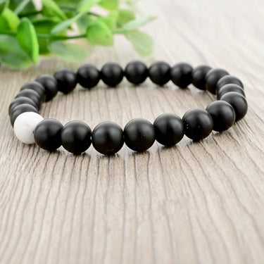 Round Black and White Natural Stone Strand Bracelets for Women & Men  -  GeraldBlack.com