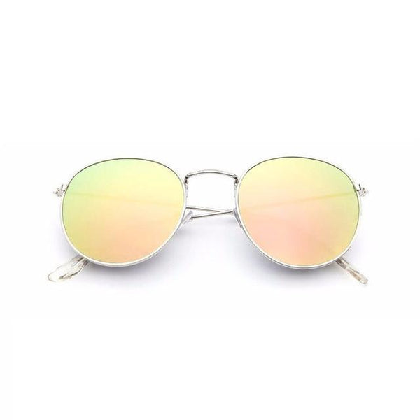 Round Shaped Retro Unisex Sunglasses with Designer Mirror Lens - SolaceConnect.com