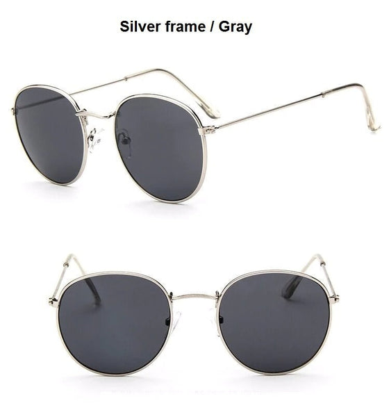 Round Shaped Retro Unisex Sunglasses with Designer Mirror Lens  -  GeraldBlack.com