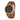 Round Vintage Zebra Design Men's Watch with Ebony Bamboo Wooden Face  -  GeraldBlack.com