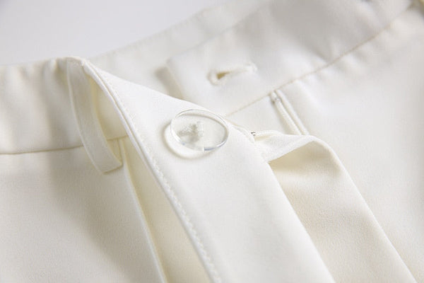 Runway Designer Suit Set Women's Career Style Single Button Blazer Flare Pants Suit  -  GeraldBlack.com