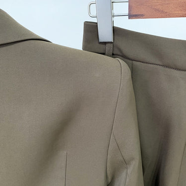 Runway Designer Suit Set Women's Single Button Blazer Flare Pants Suit  -  GeraldBlack.com