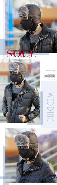 Russian Thick Warm Winter Men and Women Earmuff Caps with Mask  -  GeraldBlack.com
