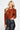 Rust Metallic Padded Shoulder Long Sleeved Women's Bodysuit - SolaceConnect.com
