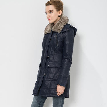 S-4XL Women's Genuine Pigskin Real Leather Trench Overcoat Jacket - SolaceConnect.com