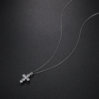 S925 Sterling Silver Moissanite Claw Bling Ice Out Solid Cross Pendants Necklaces for Men Women Rapper Jewelry  -  GeraldBlack.com