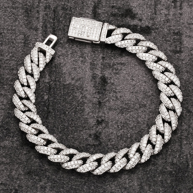 Neck Ice Rapper Chain Hip Hop Rapper Men's Iced Out Sterling Silver Cuban Link Chain Necklac ...