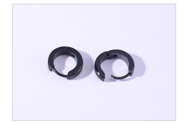 Sandblasting Solid Stainless Steel Circle Small Hoop Earrings for Unisex - SolaceConnect.com