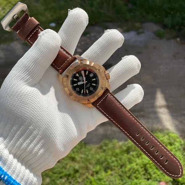 SD1942S CUSN8 Bronze Men's Watch 45mm Case Double Color Swiss Luminous 1000M Waterproof Mechanical Watch  -  GeraldBlack.com