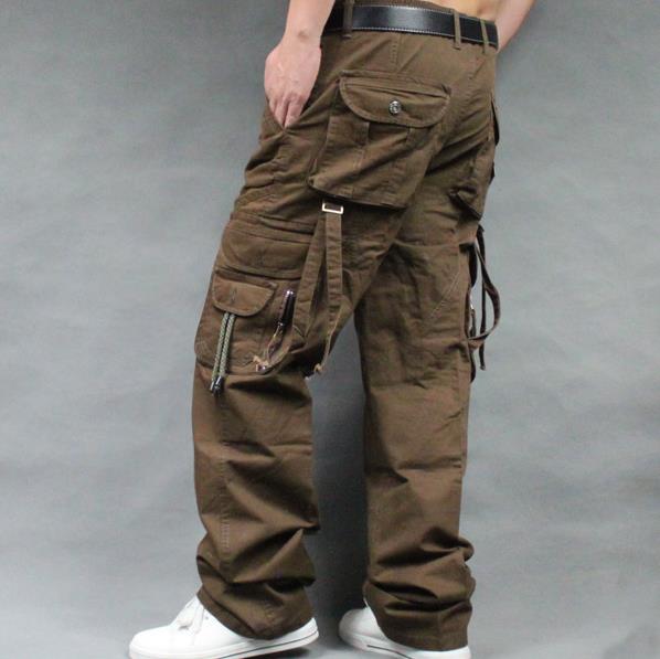 Seasons Cargo Pants Loose Men's Cotton Pocket Baggy Trousers Casual overall Spring Autumn Straight Bottoms Big Size 38  -  GeraldBlack.com